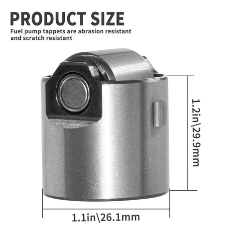 Replacement Beefed Up High Pressure Fuel Pump Cam Follower Kit dimensions shown for 2.0L-3.6L GM engines