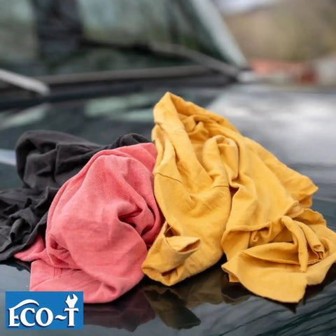 Industrial Mechanic Shop Rags Four Pound Bag Made From 100 Percent Recycled Colored T Shirt Material Highly Absorbent