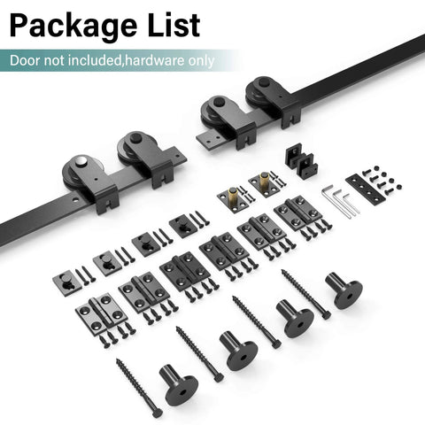 Heavy Duty Bifold Barn Door Hardware Kit 66 Inch Sliding Track For Up To Four 16 Inch Panels With Quiet Rollers displayed in package list