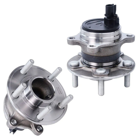 DIY Ready Front And Rear Steering Knuckle And Hub Bearing Kit For Ford Focus 2012 2013 2014 2015 2016 2017 2018 2.0L Includes 2 Front Knuckles With Hubs And 2 Rear Wheel Bearings Hubs Replacement shown