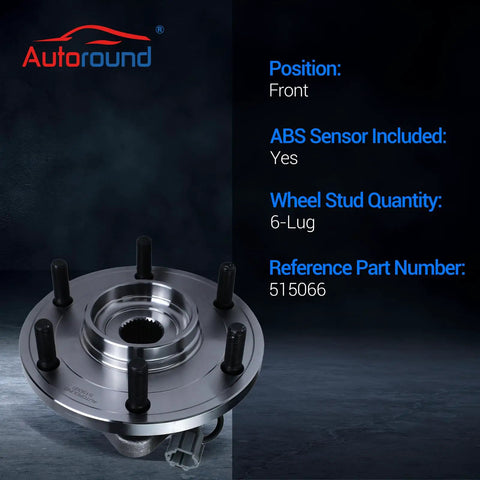 Two Pack Front Wheel Hub and Bearing Assembly for Nissan Titan 04-07, Armada 05-07, Pathfinder 04, Infiniti QX56 04-07 - 6 Lug with ABS, Front Left and Front Right Driver and Passenger Side.