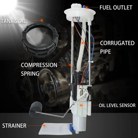 Detailed view of Fuel Pump Assembly for Ranger 500, 570, 800, 499 EFI ETX Crew 6x6 UTV 2013-2022 Replacement Part 2204945 2208613