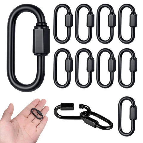 10 Pack 304 Stainless Steel M3.5 Quick Link Chains One Eighth Inch D Shape Locking Chain For Pet Keychains Outdoor Travel Gear