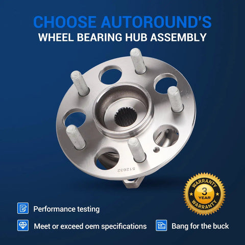 Rear Wheel Hub And Bearing Assembly For Honda CR-V 2017 2018 2019 2020 2021 2022 AWD 5 Lug With ABS shown from top view.