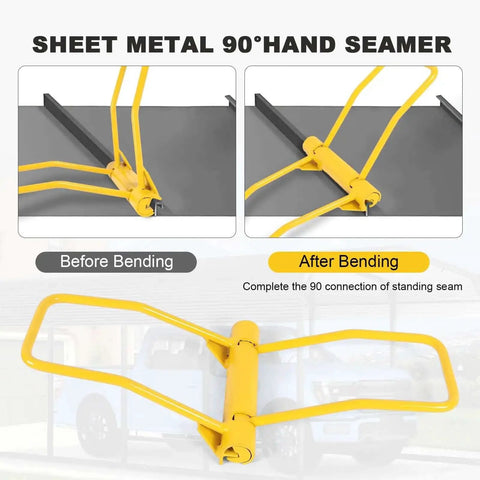Heavy Duty Sheet Metal Bender Hand Seamer For 90 Degree Standing Seam Roofing Quick Bends And Precise Seams in use demonstration