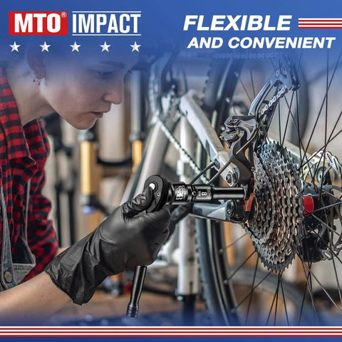 Person using Two Piece 1/2 Inch Female To 3/8 Inch Male Impact Socket Adapter Set For 1/2 Inch Drive Tools And Impact Wrenches on bicycle