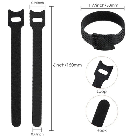 120 Pack 6 Inch Reusable Cable Ties Set For Home And Office Use, Multi Purpose Hook And Loop Wire Ties Cord Organizer, adjustable