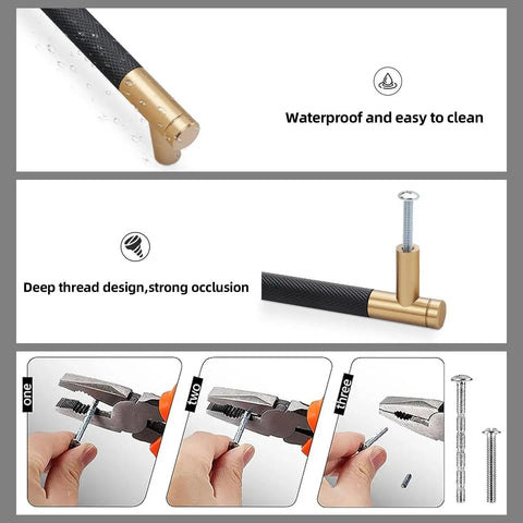 Matte Black And Champagne Bronze Knurled Cabinet Pulls Set Of 10 With 5 Inch Hole Centers, waterproof and strong occlusion design