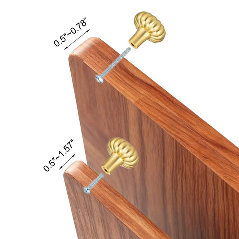 Six Pack Gold Cabinet Knobs With Brushed Brass Finish for dresser drawer doors installation