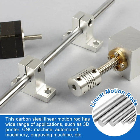 2 Pack 8Mm By 200Mm Steel Linear Motion Rods For CNC And 3D Printers, installed in machinery with precision guide rails