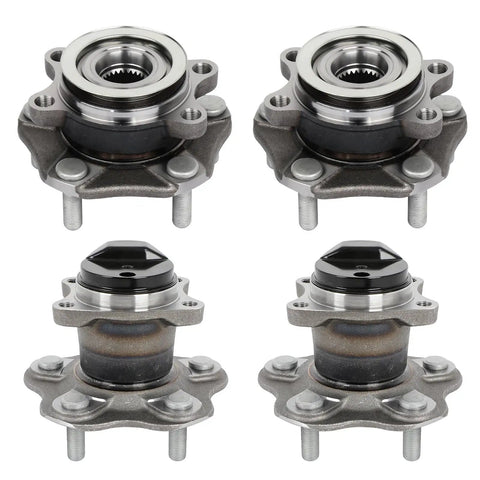 Front And Rear Wheel Hub Bearing Set For Nissan Sentra 2013 2019 1.6L 1.8L Four Piece Direct Fit Replacement Kit Durable Heavy Duty Hubs