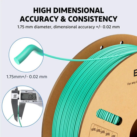 PLA Plus 1.75mm White Filament 2kg Spool for Most FDM 3D Printers Tougher showing high dimensional accuracy and consistency