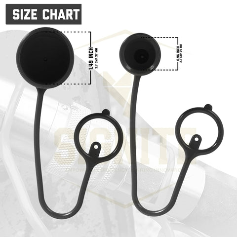 2-pack black ISO 16028 hydraulic dust caps and female plug covers for skid-steer quick disconnects