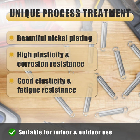 50-pack stainless steel extension springs with hook ends