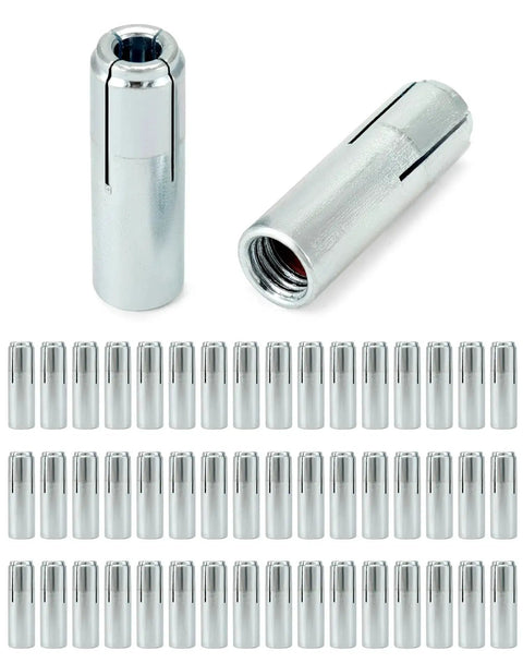 50 Pcs Drop-In Anchors Set 1/2-13 Inner Female Thread Expansion Anchors Zinc Plated For Solid Concrete Durable Indoor Dry Use