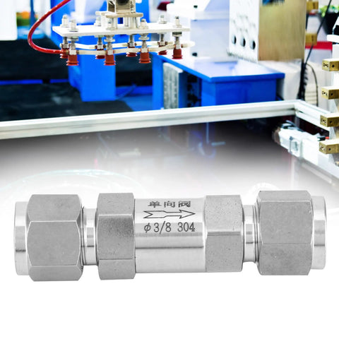 Stainless steel BSPP female check valve, 3/8 in, one-way valve for water oil gas, Amazon brand.