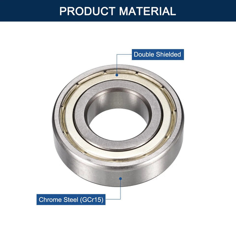HiPicco 1604ZZ deep groove ball bearing, chrome steel GCr15, double shielded, 3/8 in ID × 7/8 in OD × 9/32 in wide