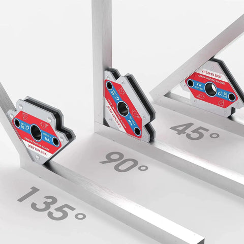 Heavy Duty Magnetic Welding Holders Set 4 Pack with 50 lb Holding Power for Precise Angles and Joints in Welding and Fabrication by YesWelder