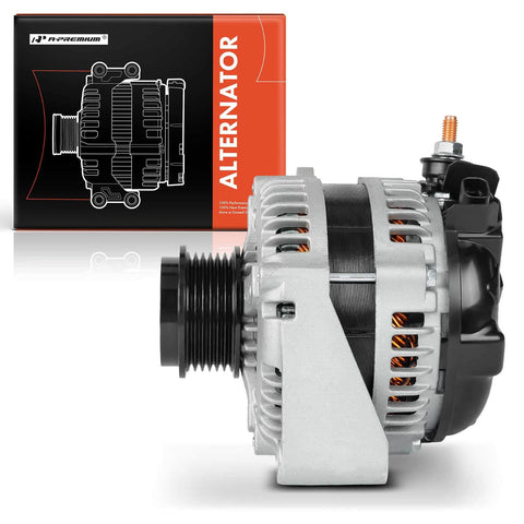 Side view of Alternator For Chevy Silverado 1500 2014 To 2019 And Silverado 2500HD 3500HD 4500HD 5500HD 6500HD Tahoe Express Suburban GMC Sierra 1500 Limited Yukon XL 12V 150A Six Groove Pulley CW