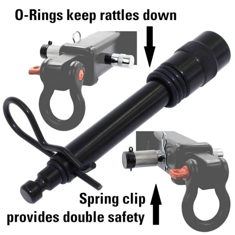 Keyed Alike Five Eighth Inch Trailer Hitch Lock Set For Adjustable Channel Mounts with locking pin and double safety feature visible