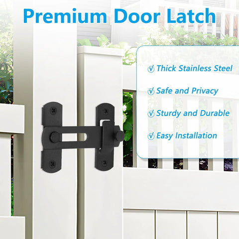 Two Pack Black Barn Door Lock Latch Set For Sliding Doors No Fuss Easy Install Privacy Lock Stainless Steel