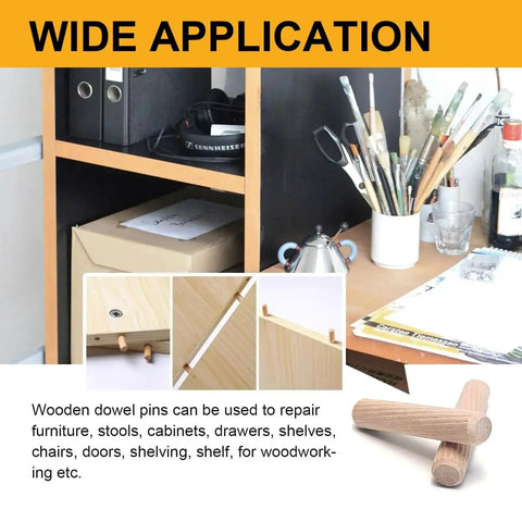 260 Pcs Wooden Dowel Pins Set In Four Sizes One Quarter Inch Five Sixteenth Inch Three Eighths Inch Fluted Beveled Hardwood Dowels