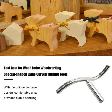Curved Lathe Tool Rest For Woodworking Fits 1 Inch Post And 25mm Post, 11.8 Inch Span And 5.11 Inch Height, Stainless Steel Durability