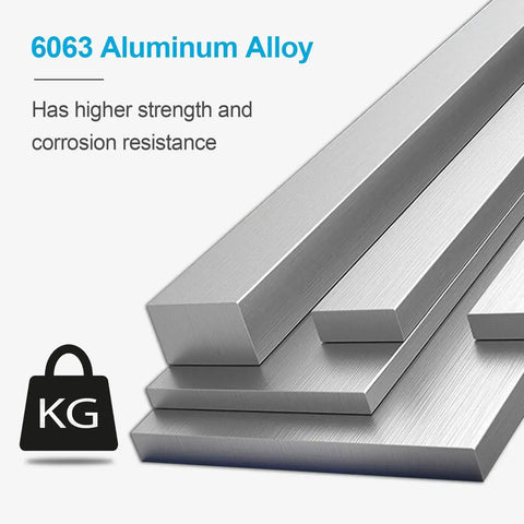 6063 aluminum alloy rectangular bars highlighting high strength and corrosion resistance, displayed in stack