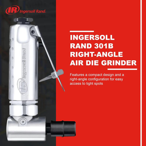 Lightweight One Quarter Inch Right Angle Air Die Grinder With Twenty One Thousand RPM, Ball Bearing Construction, Aluminum Housing