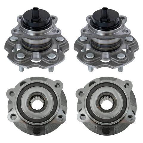4 Piece Front And Rear Wheel Bearing And Hub Assembly Set For 2012 2017 Toyota Prius V Direct Fit Replaces Worn Hubs
