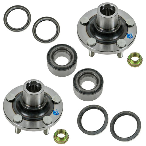 Front Wheel Bearing And Hub Assembly Kit For Subaru Impreza Forester Outback Baja Legacy 1990-2007 8 Piece Set Includes 2 Front Bearings 2 Front Hubs And 2 Front Inner And Outer Seals shown