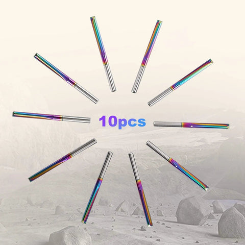 10 Pack CNC Straight Router Bits 1/8 Inch Shank 2 Flute Carbide Straight Milling Cutter With DLC Coating in radial view