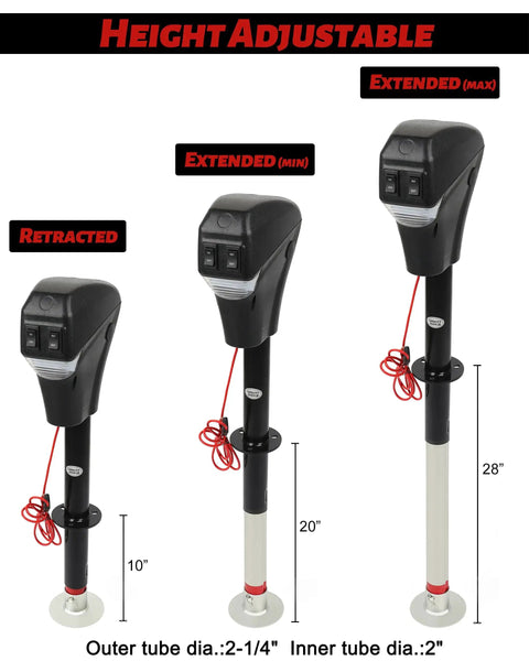 Electric Trailer Tongue Jack 3500Lbs A Frame Lift 18 Inch 12V DC Heavy Duty height adjustable system displayed