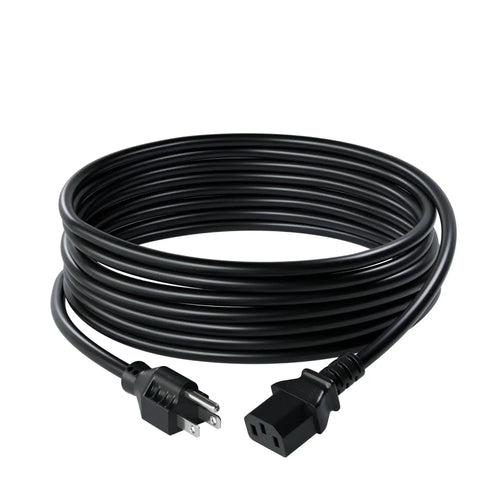 10 Foot Shielded Replacement AC Power Cord NEMA 5 15P To IEC 320C13 Cable for Electronics TV Computer Printer and Monitor