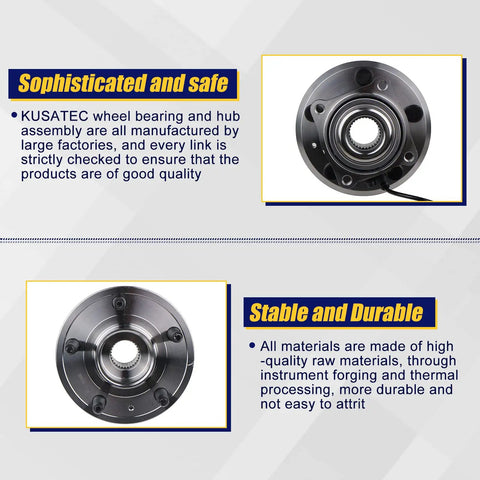 Front view of 512440 Rear Wheel Bearing And Hub Assembly for Chevy Equinox and GMC Terrain 2010-2017 with 5 Lug and ABS