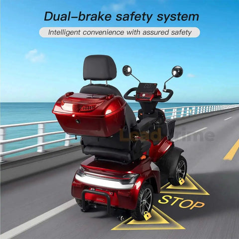 Heavy Duty Mobility Scooter For Seniors With 450 Lb Capacity, 500W Motor, 12 MPH Top Speed, 25 To 37 Mile Range, USB Charging Port