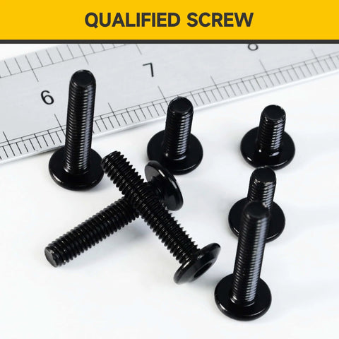 M6 Flat Head Hex Socket Cap Screws Set, 25 Pcs In 12, 16, 20, 25, 30 Mm Sizes, 304 Stainless Steel With Black Oxide Finish