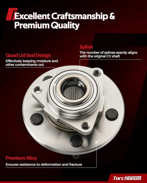 Rear Wheel Bearing And Hub Assembly 512372 Ready To Install For Toyota RAV4 Lexus NX Scion Tc featuring premium alloy and quad lid seal design.