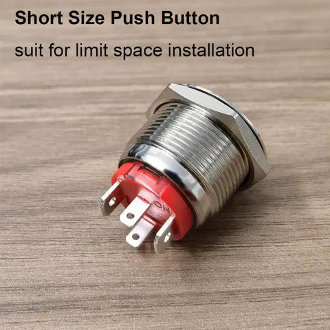 Rugged 19mm Stainless Steel Momentary Push Button Switch With Blue LED Waterproof 4 Pin SPST Built To Last 20A 12 To 24V
