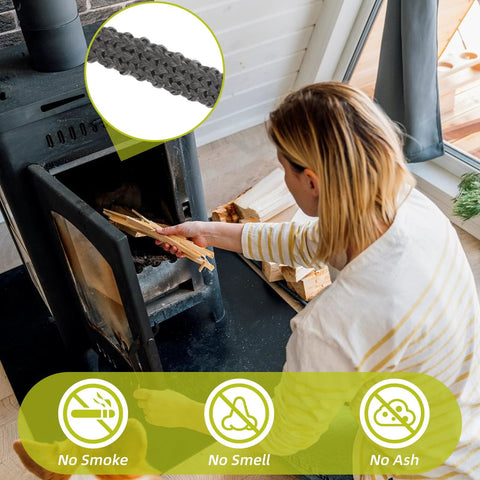 LXUEJIE fireplace gasket tape, 2 rolls, fiberglass rope seal, 79×0.4 in, self-adhesive gasket for stove