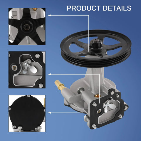 RADHLBNIU vacuum pump with black pulley and silver aluminum body, mounting flanges visible.