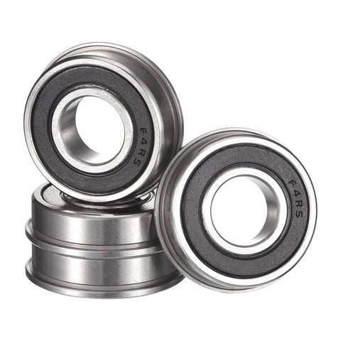 HiPicco FR4-2RS ball bearing, 1/4 in ID x 5/8 in OD x 0.196 in width, double rubber sealed, chrome steel, 4 pcs
