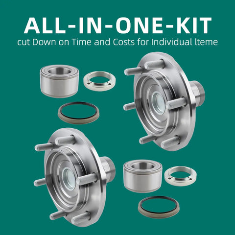 Front Wheel Hub Bearing Assembly Kit Pair Fits Toyota Tundra 2000 To 2006, Tacoma 1999 To 2004, Sequoia 2001 To 2007, And 4Runner 1996 To 2001 2WD Only Beefed Up Replacement Wheel Hub Bearings
