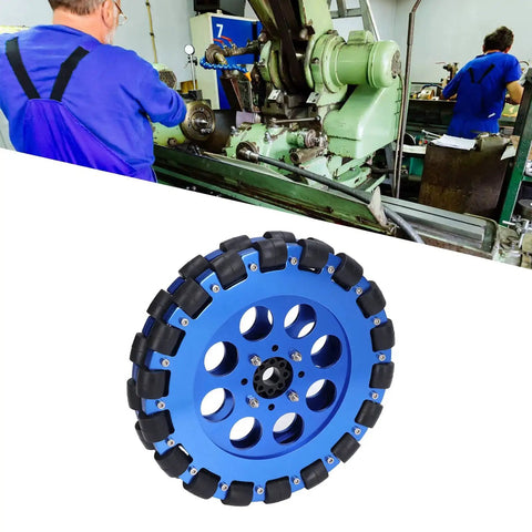8 Inch Two Wheel Omni Wheel Set with Aluminum Hub for Smooth 360 Degree Movement in workshop