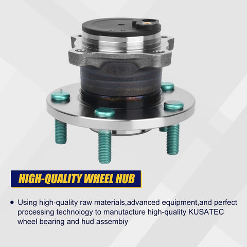 Front view of 512347 Rear Wheel Bearing Hub Assembly For Mazda 3, Mazda 3 Sport, And Mazda 5 With 5-Lug And ABS