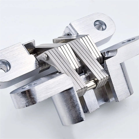 180 Degree Concealed Door Hinge For Heavy Doors Built In Hidden Cross Gemel Stainless Steel Rust Resistant Smooth Quiet Operation