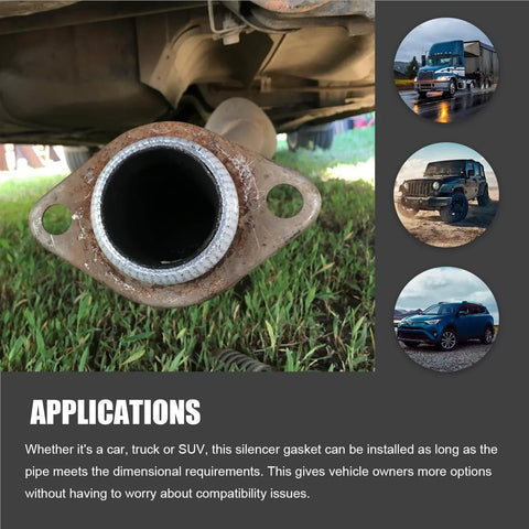 65mm car exhaust gasket, graphite donut flange for manifold and downpipe, replacement for most vehicles