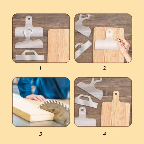 Clear Acrylic Router Templates Set For Charcuterie Boards And Cutting Boards, 4 Pcs, easy tracing for woodworking.