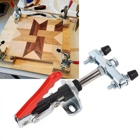 Heavy Duty Push Pull Toggle Clamp For Woodworking Jigs And Welding Fixtures, Adjustable Double Head, 992.1Lb Clamping Force