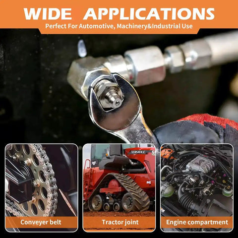 Grease Fittings Assortment Set With SAE And Metric Zerk Fittings 150 Pieces Installed in Machinery